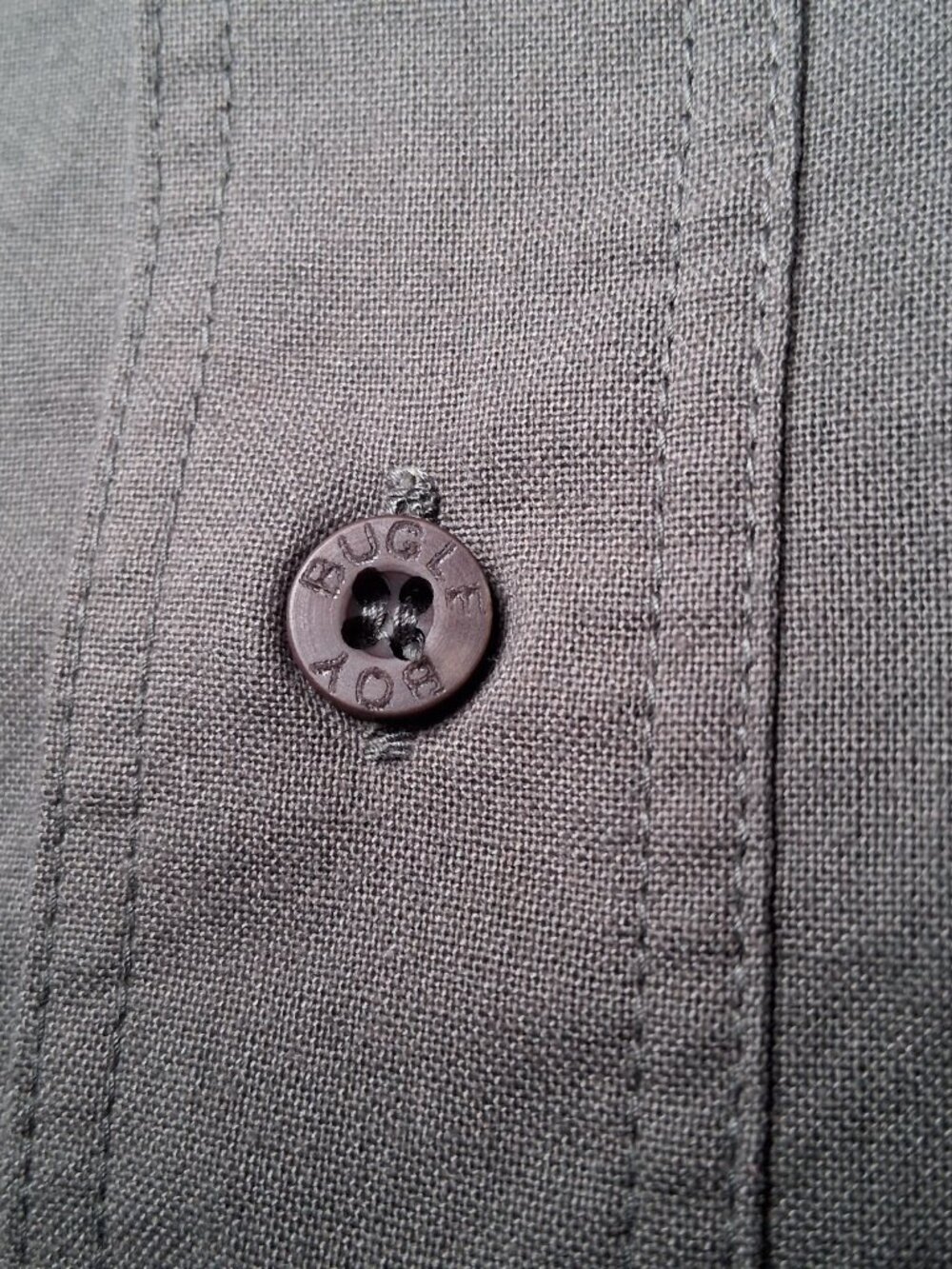 Vintage 1990s Bugle Boy Shirt Small Gray Button Down Collared Retro Grunge - Picture 12 of 12